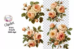 Flowers, Junk Journal, PNG, Clipart, Ephemera, Botanical Product Image 1