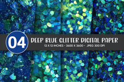 Deep Blue Glitter Digital Paper Product Image 1