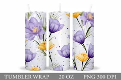 Crocus Flowers Tumbler Design. Spring Flowers Tumbler Wrap Product Image 1