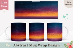 Glitter Mug Wrap, Abstract Mug Template, Colorful Mug PNG Product Image 1