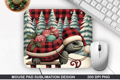 Turtle Mouse Pad Sublimation, Christmas Mouse Pad PNG Product Image 1
