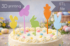 Easter cake topper stl, Kids Easter decoration 3d print Product Image 2
