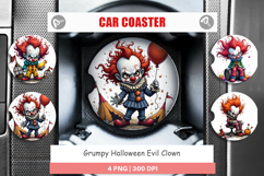 Car Coaster Grumpy Clown Product Image 1