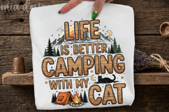 Camping with my Cat PNG, Vintage Retro Camper Sublimation Product Image 3