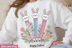 Happy easter PNG, Retro Teacher Easter Sublimat Product Image 1