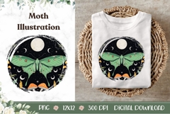 Celestial Moth Illustration PNG, Night Forest Illustration Product Image 1