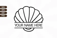 Shel monogram clipart SVG Design, Mermaid SVG Design Product Image 1