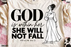God Is Within Her Psalm 46:5 Shirt PNG, Psalm 46:5 Floral Cr Product Image 1