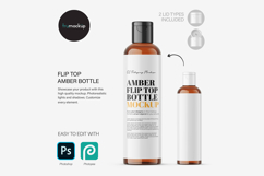 Amber Flip Top Bottle - 100ml - PSD Mockup Product Image 1