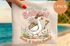 First Day of School PNG, Western Duck Sublimation Design Product Image 1