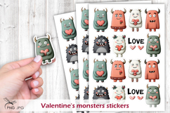 Valentine's monsters stickers- 8 Variations Product Image 1
