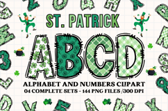 St patrick alphabet png clipart, st patrick letters doodle Product Image 1