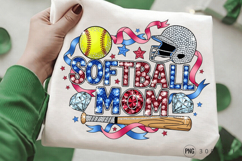 Softball Mom PNG Design ,Softball Mom PNG Design Patriotic Product Image 1