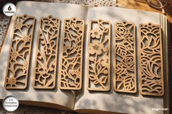 Floral Bookmarks Laser Cut Bundle | Glowforge | SVG Product Image 1