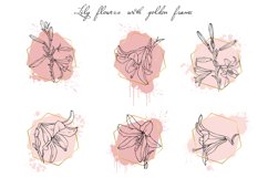 Lily flowers in a frame with abstract spots. Product Image 1