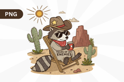 Cowboy Raccoon, Funny Raccoon PNG Sublimation Design Product Image 1