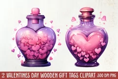 Pink Valentines Day Hearts Clipart, Valentine Hearts Clipart Product Image 1