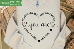 Self Love Valentine PNG Heart Christian | Valentine Quote Product Image 1