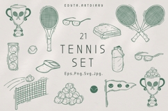 Tennis line art bundle EPS|PNG|SVG|JPG| sporty line designs Product Image 1
