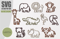 Safari Animal SVG Bundle laser cut file, Set of 10 Jungle Product Image 1