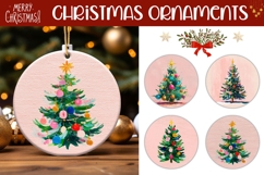 Pink Christmas Round Ornaments, Christmas Tree Ornaments Product Image 1