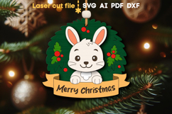 Hare Christmas Ornament SVG laser cut file for Glowforge Product Image 1