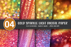 Gold Sparkle Light Digital Paper Product Image 1