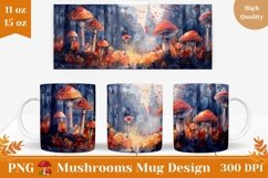 Watercolor Mushrooms Mug Design, Watercolor Forest Mug Product Image 1