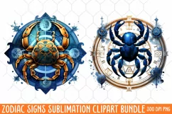 Zodiac Signs Sublimation Clipart PNG, Watercolor Clipart Product Image 2