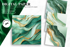 Green Watercolor Alcohol Ink Background Digital Paper Product Image 1