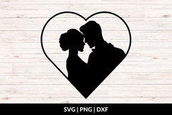 Bride And Groom Heart Frame SVG Product Image 1