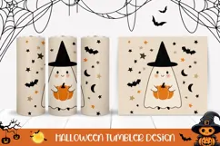 Doodle Halloween Tumbler, Halloween Ghost Tumbler Wrap Product Image 1