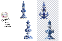 Blue Toile, Ephemera, PNG, Clipart, Junk Journal, flowers Product Image 1