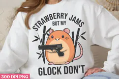 Strawberry Jams But My PNG, Funny Capybara Sublimation PNG Product Image 2