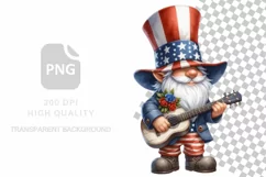 Patriotic Gnome Clipart PNG, 4th Of July Product Image 1