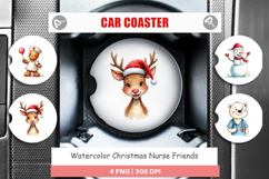 Christmas Nurse Car Coaster Product Image 1