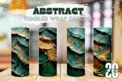 Art Paint Tumbler Sublimation Designs, Green Tumbler Wrap Product Image 1