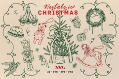 Vintage Christmas Vector Retro Set Product Image 1