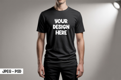 Black T-Shirt Mockup PSD Template Product Image 1