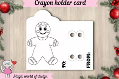 Cute Gingerbread man Coloring Card svg, Card holder Product Image 2