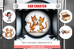 Retro Sarcastic Valentine Car Coaster Product Image 1