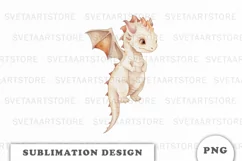 Watercolor cute Dragon sublimation png Product Image 1