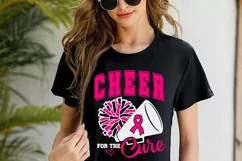 Cheer for the cure SVG, Breast cancer SVG, Cheer Mom SVG Product Image 2