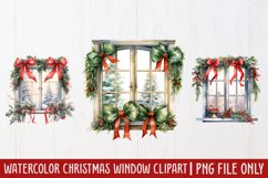 Watercolor Christmas Window Clipart Product Image 1