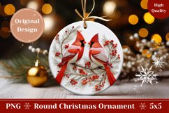 3D Christmas Ornament Design, Red Cardinal Ornament Product Image 1
