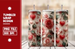 Heart Flower Tumbler Wrap Design Product Image 1