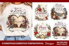 4 Christian Christmas PNG Designs, 4 Christian Inspirational Product Image 1
