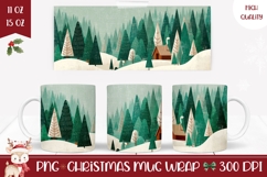 Cartoon Winter Forest Mug Design, Christmas Mug Print Product Image 1