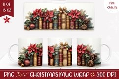 Books Mug Wrap Design, Christmas Coffee Mug Sublimation Product Image 1