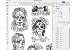 25 Procreate Day of the Dead Stamp Brushes Product Image 7